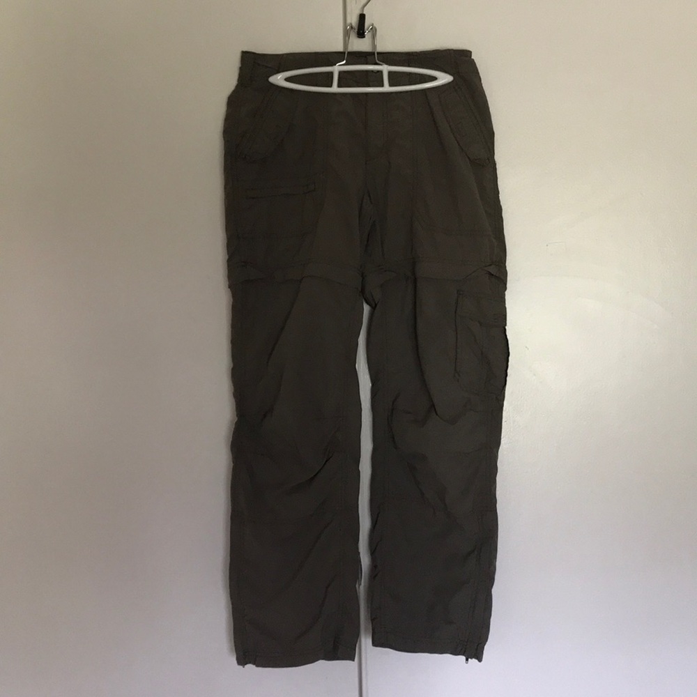 Khaki pants that turn into shorts.